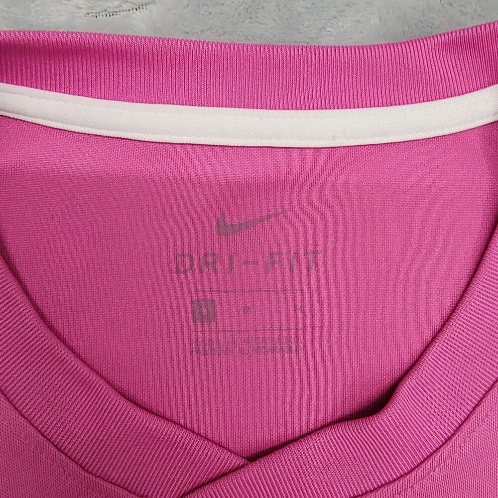 Nike Dri-Fit Mens Medium Pink Short Sleeve Soccer Training Jersey Tee Shirt 5